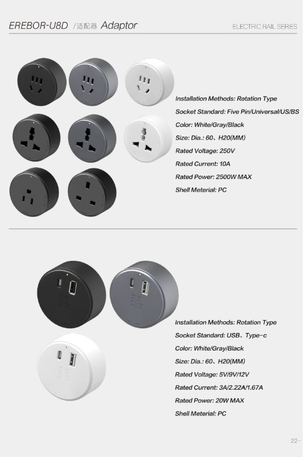 Multi-functional American & British Standard Sliding, Removable Track Socket for Living Room, Kitchen, and Dining Cabinet - 图片 4